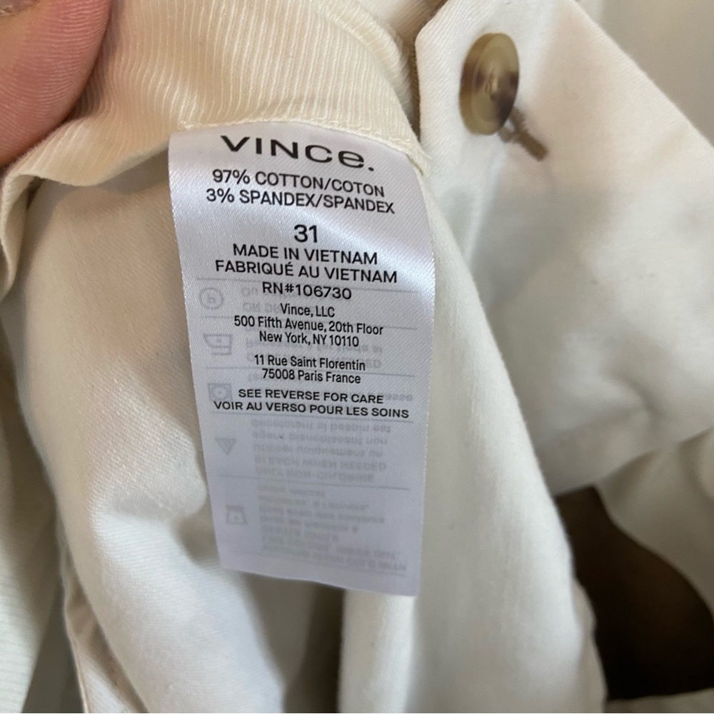 Vince Griffith Slim Fit Preppy Beige Designer Flat Front Chino Pants Men 31x30.5 - Picture 6 of 10